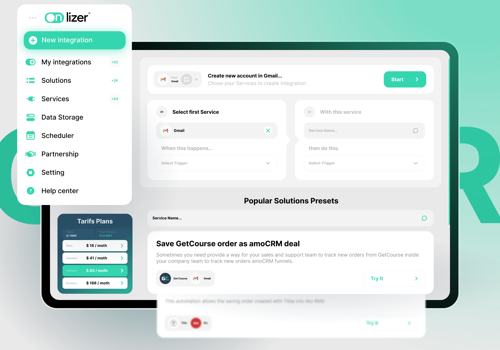 UX/UI Design Package Example: Onlizer