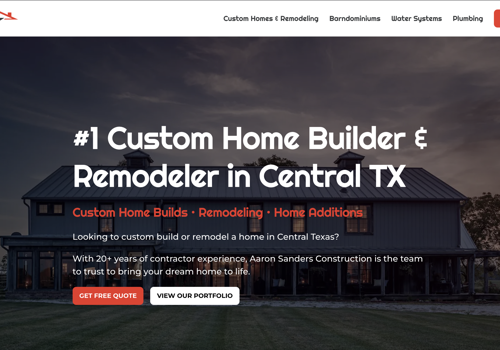 Web Design Package Example: Custom Home Builder & Remodeling Website