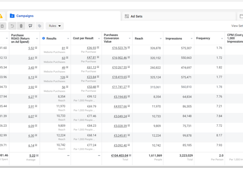 Advertising Package Example: ROAS x5 in an Ecommerce women's apparel shop