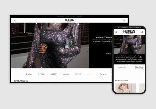 Web Design Package Example: Heiress Beverly Hills' custom development