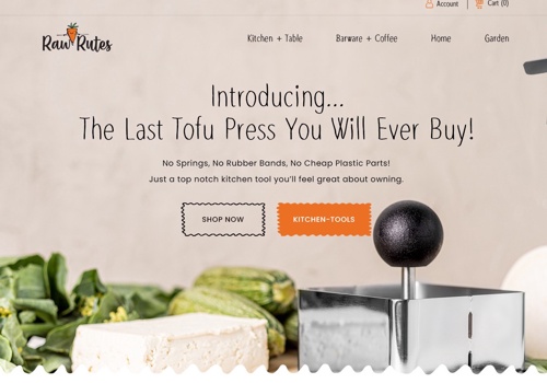 Web Design Package Example: Raw Rutes Supplies Shopify Website