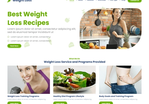 Web Development Package Example: Weight Loss