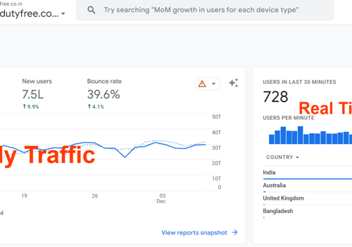Search Engine Optimization Package Example: Delhi Duty Free