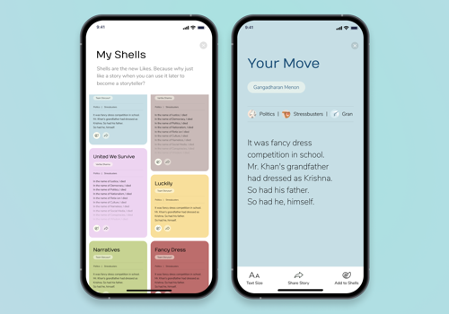 Mobile App Development Package Example: Story Surf - social media with stories