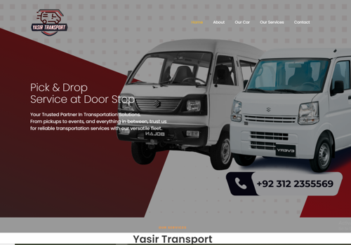 Web Design Package Example: Transport Pick & Drop