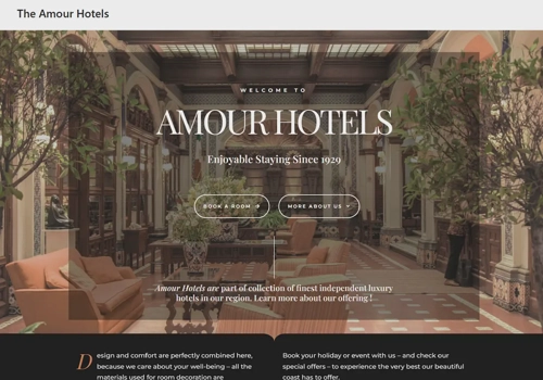 Web Design Package Example: Hotel Rooms website Design