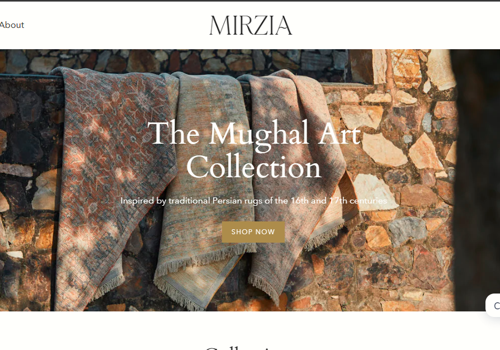 Web Design Package Example: Mirzia Ecommerce
