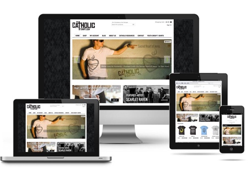 Web Design Package Example: My Catholic Tshirt