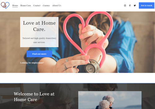 Web Design Package Example: New Website - Homecare Provider
