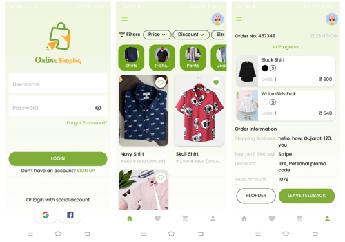 Mobile App Development Package Example: Shopping Mobile Application