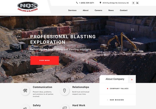 Web Design Package Example: NQS Drilling & Blasting, LLC