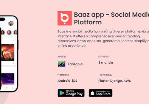 Mobile App Development Package Example: Baaz app - Social Media Platform
