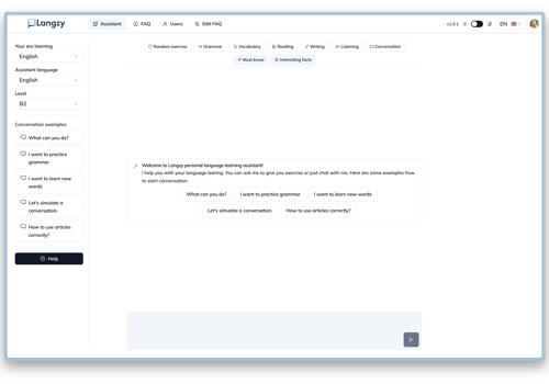 Custom Software Development Package Example: Language Learning with AI-Powered SaaS