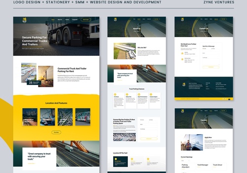 Web Design Package Example: Big Den Truck Parking  - Website Design & Develop