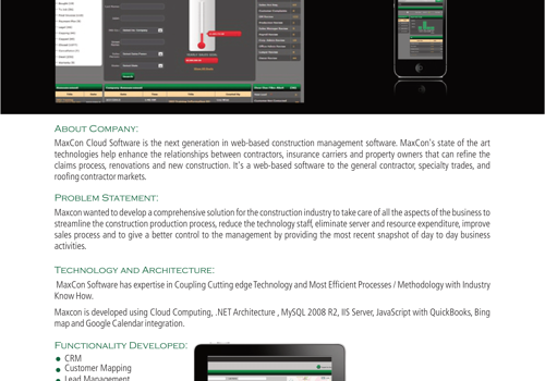 Web Development Package Example: SaaS Based Construction Management System