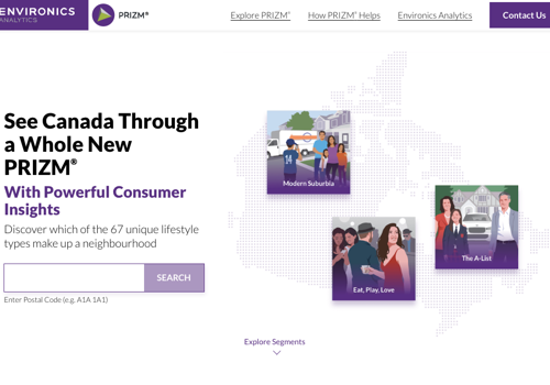 Web Design Package Example: Environics Analytics, a Bell company