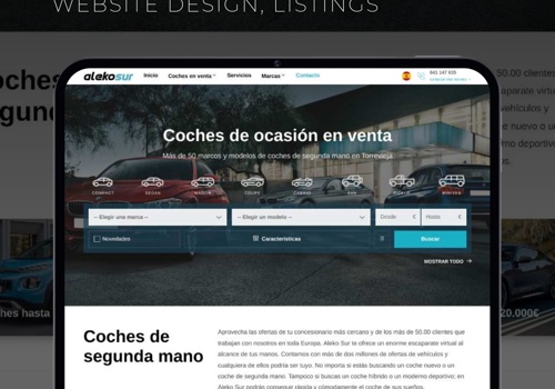 Web Design Package Example: Design of car trader's listing website