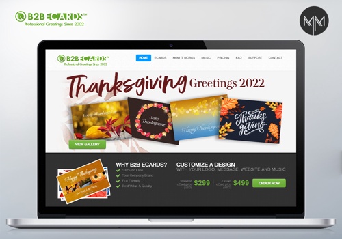 Web Development Package Example: B2B eCards - Customized eCards