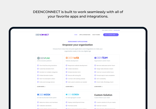 Web Development Package Example: Deen Connect