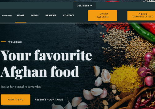 Web Development Package Example: Online Restaurant website