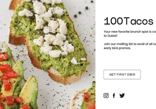 Web Development Package Example: 100Tacos - Website Development