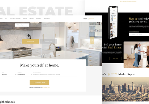 UX/UI Design Package Example: Real estate website