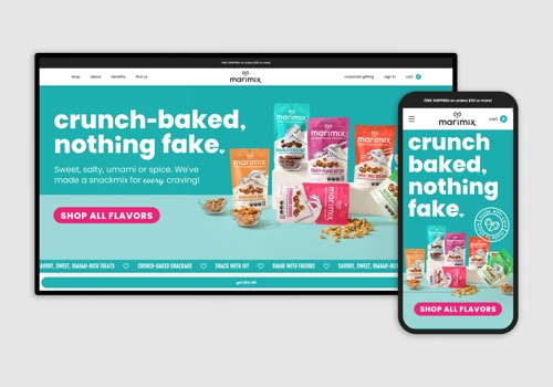 Web Design Package Example: Marimix store's custom design and development