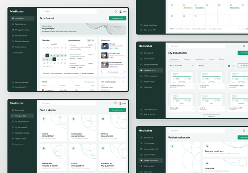 UX/UI Design Package Example: Medicster SaaS