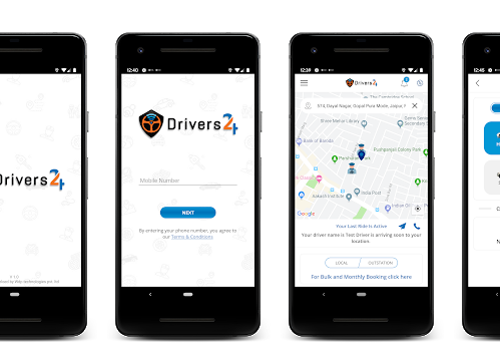 Mobile App Development Package Example: drivers365 - A platform to hire on-demand drivers