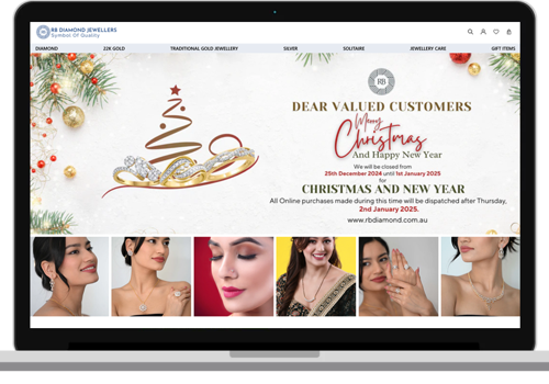 E-Commerce Development Package Example: RB Diamond Jewellery