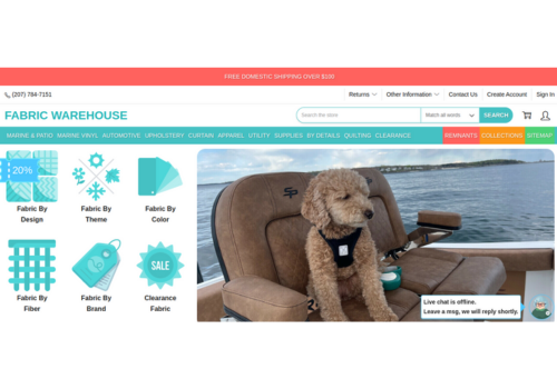 Web Development Package Example: Fabric Warehouse: Website Development
