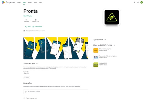 Mobile App Development Package Example: Pronta App