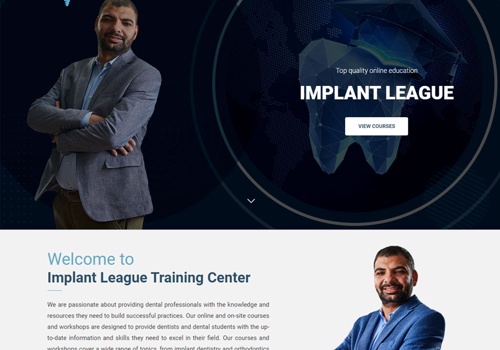 Web Design Package Example: Implant League Training Center - Online Courses