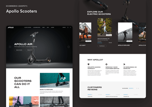 E-Commerce Development Package Example: Apollo Scooters – Ecommerce Design & Development