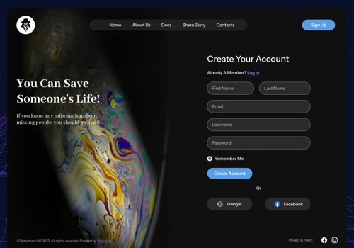 Web Design Package Example: DetectivesHQ Website