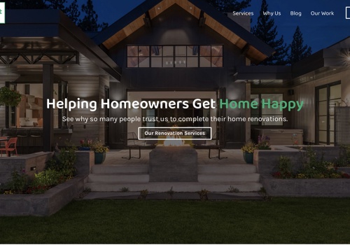 Web Design Package Example: Website Design For Home Renovation Contractor