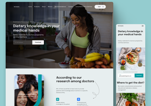 Web Design Package Example: Web design for healthcare industry project