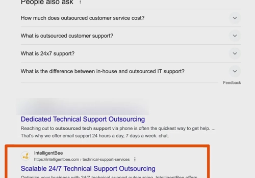 Search Engine Optimization Package Example: 1st Page of Google.com results in the US