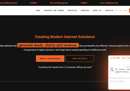 Web Design Package Example: Our website