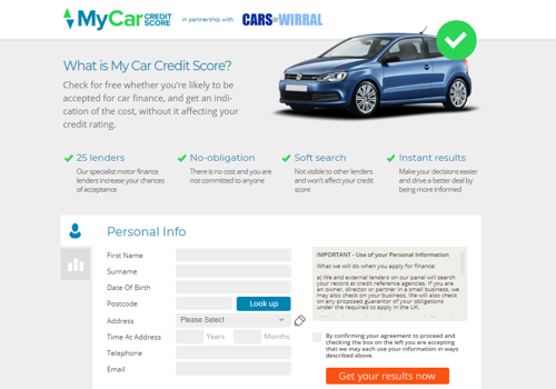 Web Development Package Example: My Car Credit Score