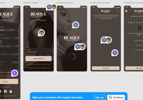 UX/UI Design Package Example: Blaque Fitness App