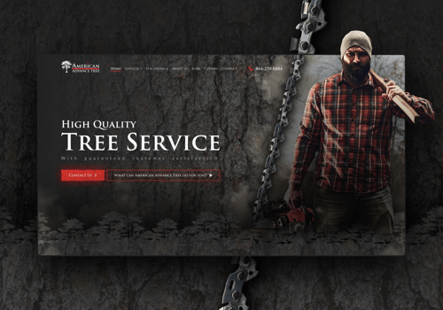 Web Design Package Example: American Advanced Tree | Corporate