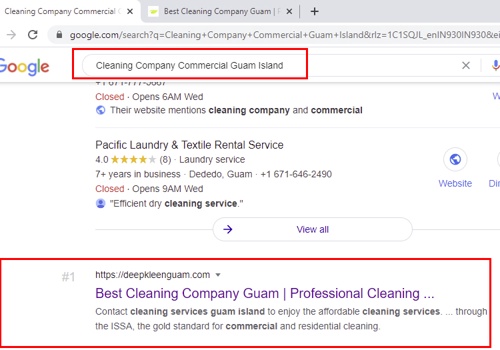 Pay Per Click Package Example: deepkleenguam.com
