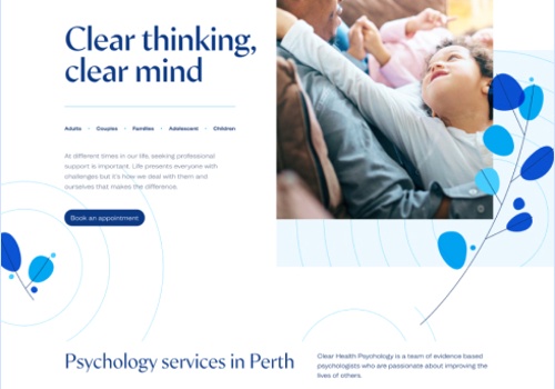 Web Design Package Example: Clear Health Landing Page Design