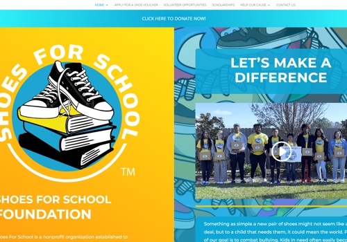 Web Design Package Example: Web Design Visual - Shoes for School Foundation