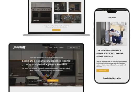 Web Design Package Example: The High End – Appliance Services Website in Miami