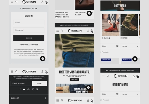 UX/UI Design Package Example: Origin USA