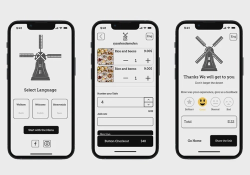 UX/UI Design Package Example: Restaurant QR Menu with Feedback