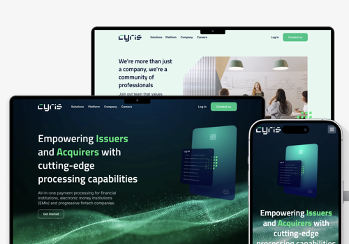 Web Development Package Example: Cyris the all-in-one next-generation payment proce