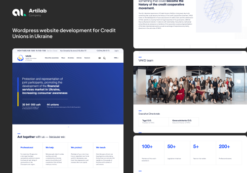Web Development Package Example: Website development for credit unions in Ukraine